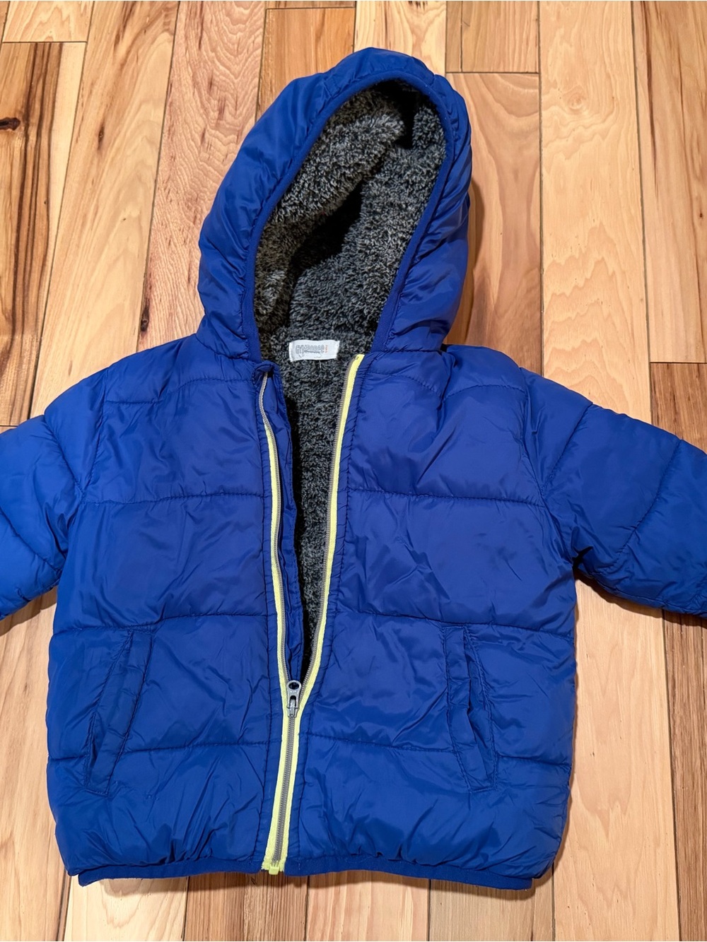 Gymboree Royal Blue Puffer Jacket with Yellow Trim
